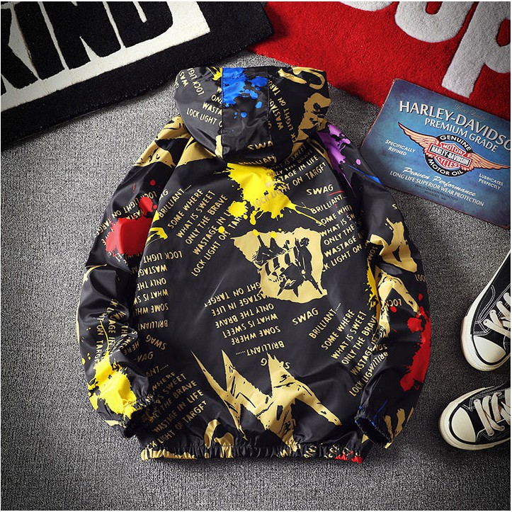 Áo khoác nam Áo khoát nam gió dù 2 lớp chống nắng lót lưới in họa tiết bao chất hàng đẹp-A1061