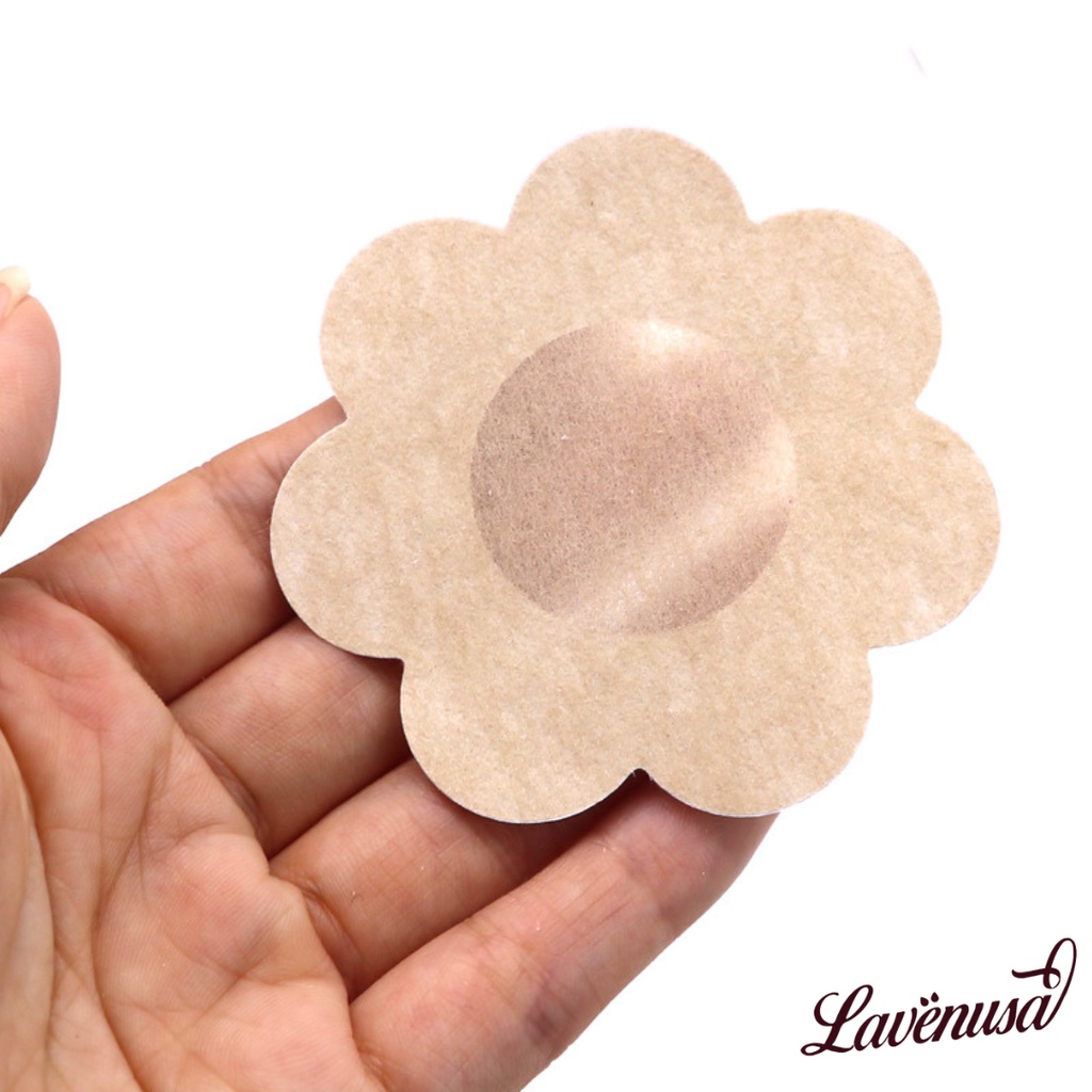 Miếng dán ngực nhũ hoa lụa giấy hình hoa tiện lợi hộp 60 miếng LAVENUSA AL64