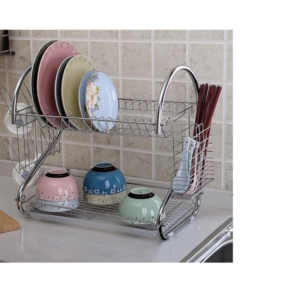 Giá up bát đĩa cốc và để đồ nhà bếp 2 tầng TI849