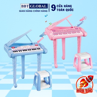 Đồ chơi đàn Piano cho bé 37 phím có ghế ngồi DJ206/881B cỡ lớn, chuẩn âm thanh, kèm micro