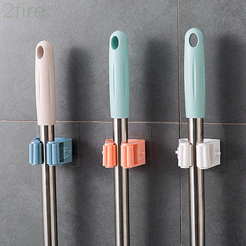 Giá đỡ cây lau nhà gắn tường tự dính không cần khoan tiện dụng