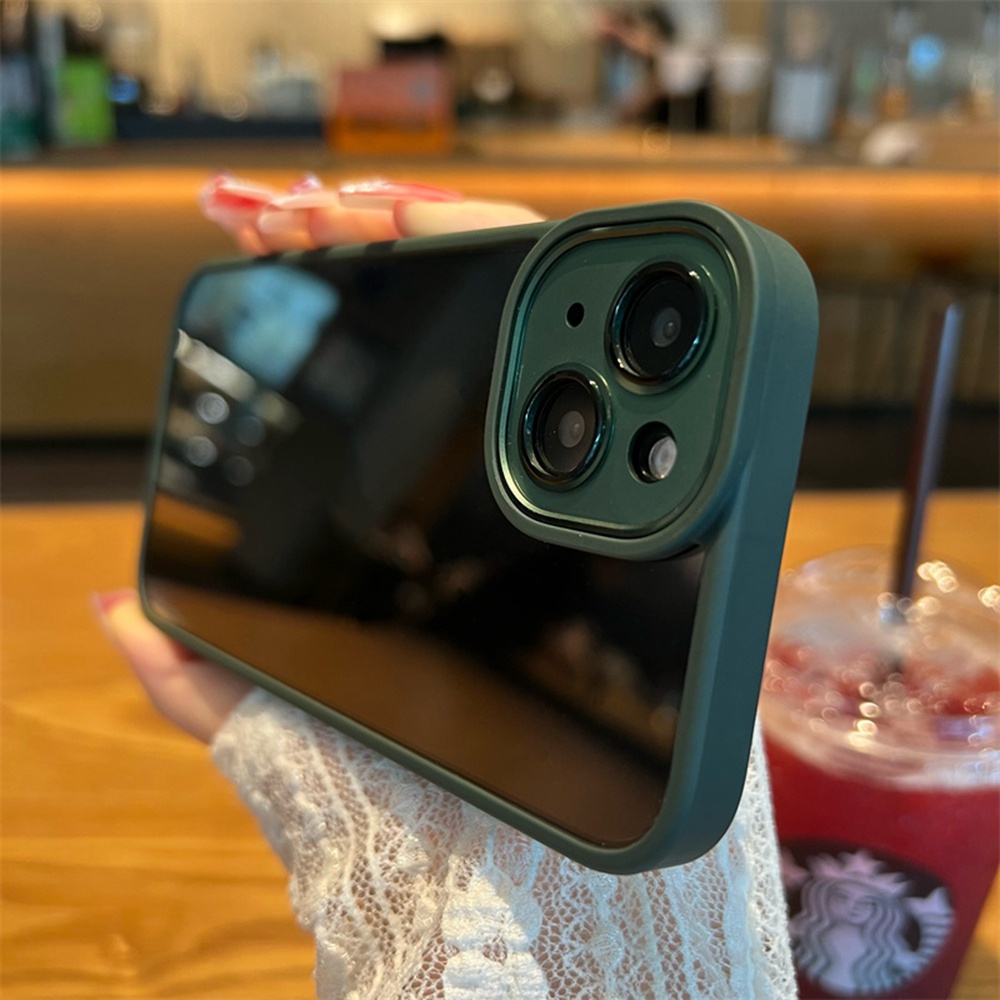 Ốp Điện Thoại Cứng Trong Suốt Viền Kim Loại Chống Sốc Cho iPhone 14 Pro MAX 13 12 11 Pro MAX 14 Plus