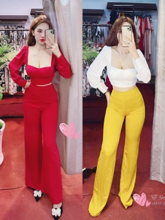 Set áo tay phồng, quần loe (suông , ôm)