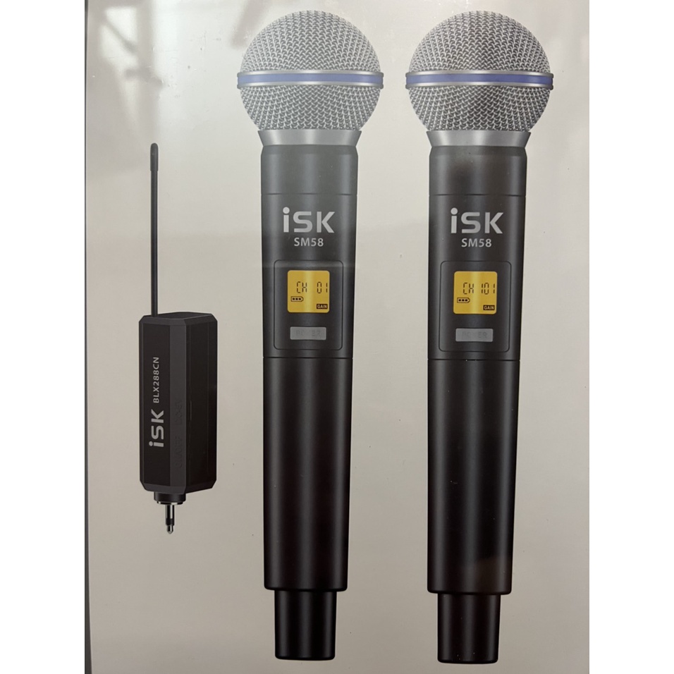 Micro Không ISK BLX288CN/SM58 Cao Cấp 2 mic tặng jack 6 ly