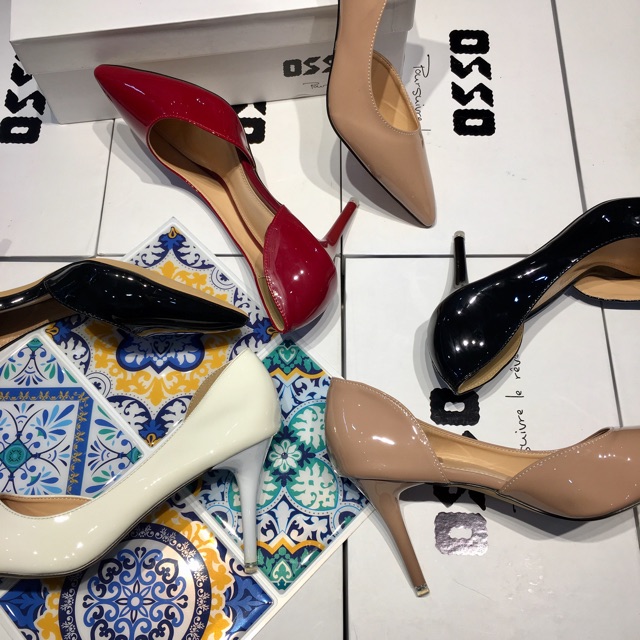 Giày hở eo 7cm gót sơn