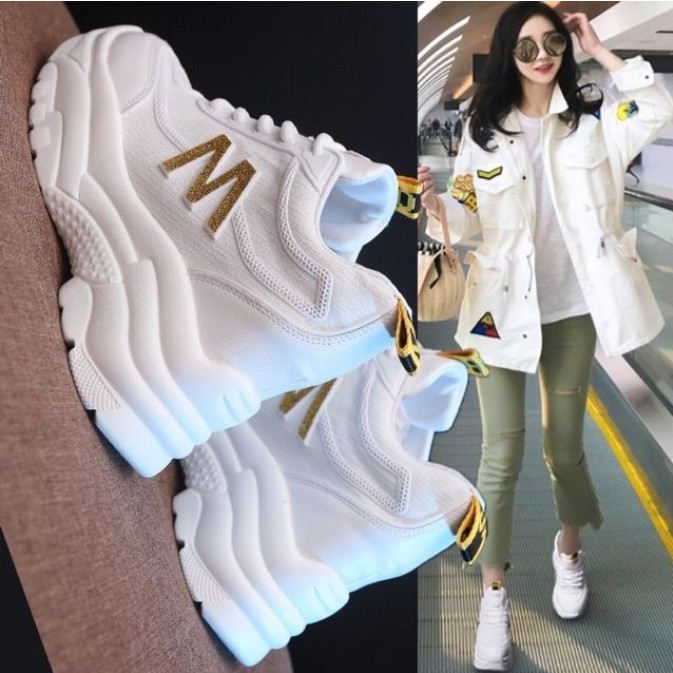 Giày Độn Đế Bánh Mì Giày Đế Độn 8cm Hàng Độn Đế