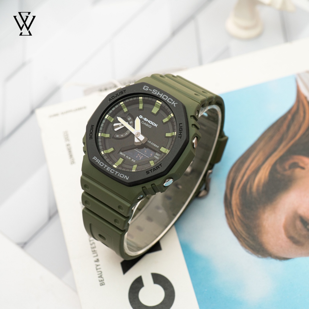 Đồng Hồ Điện Tử Nam Casio G-Shock WATCHSTORE GA-2110SU-3ADR Thiết Kế Kính Khoáng 45.4mm, Vỏ Carbon Và Dây Nhựa Bền Bỉ