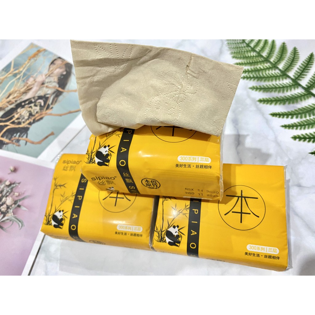 Gói 300 Tờ Giấy Ăn Gấu Trúc Sipiao Siêu Dai