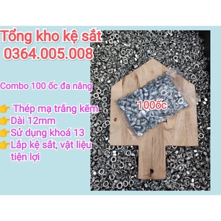 Combo 100con ốc, Bulong đa năng, ốc lắp kệ sắt v lỗ