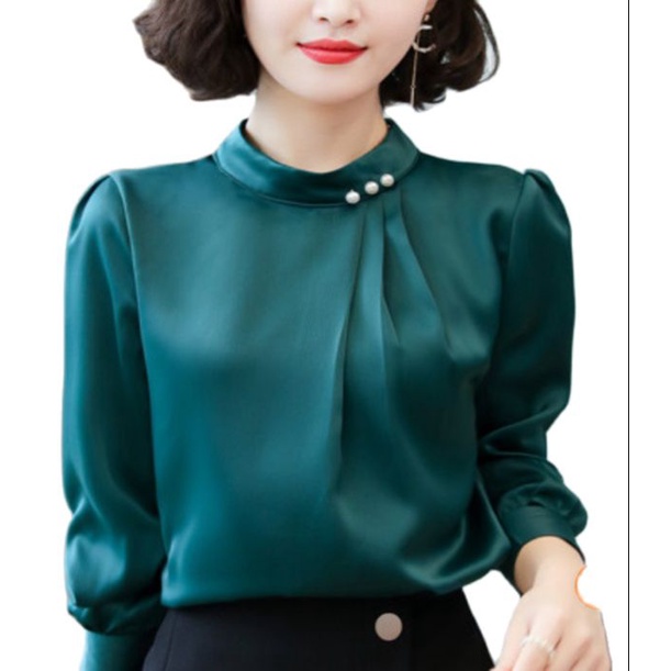 áo sơ mi nữ tay dài - áo sơ mi lụa nữ - TA90