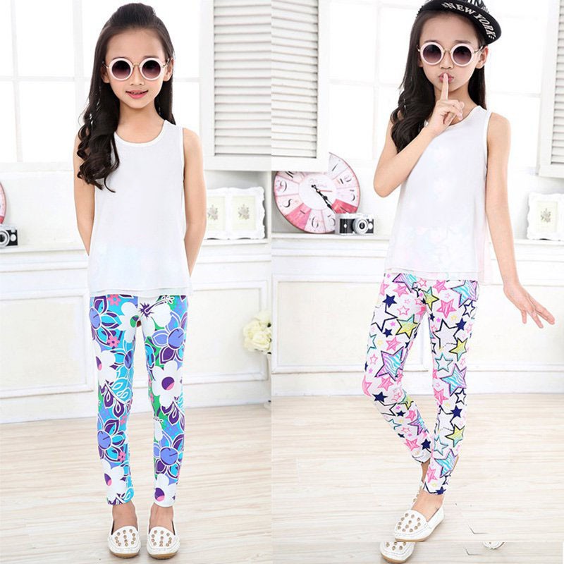 Quần legging họa tiết sặc sỡ xinh xắn cho bé