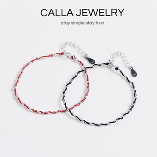 LẮC TAY BẠC CALLA - Chỉ đỏ , Chỉ đen