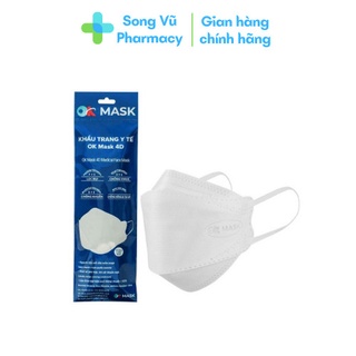 Khẩu trang y tế OK MASK 4D - Đạt chuẩn kháng khuẩn, công nghệ Nhật Bản (Túi 6 cái)