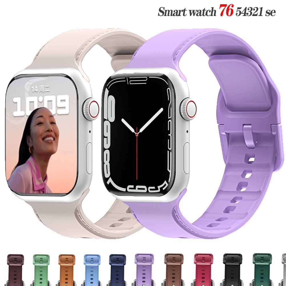 Dây Silicone Thay Thế Cho ĐồNg Hồ iwatch 8 7 6 se 5 4 49mm 44mm 42mm 40mm 38mm iWatch 41mm 45mm