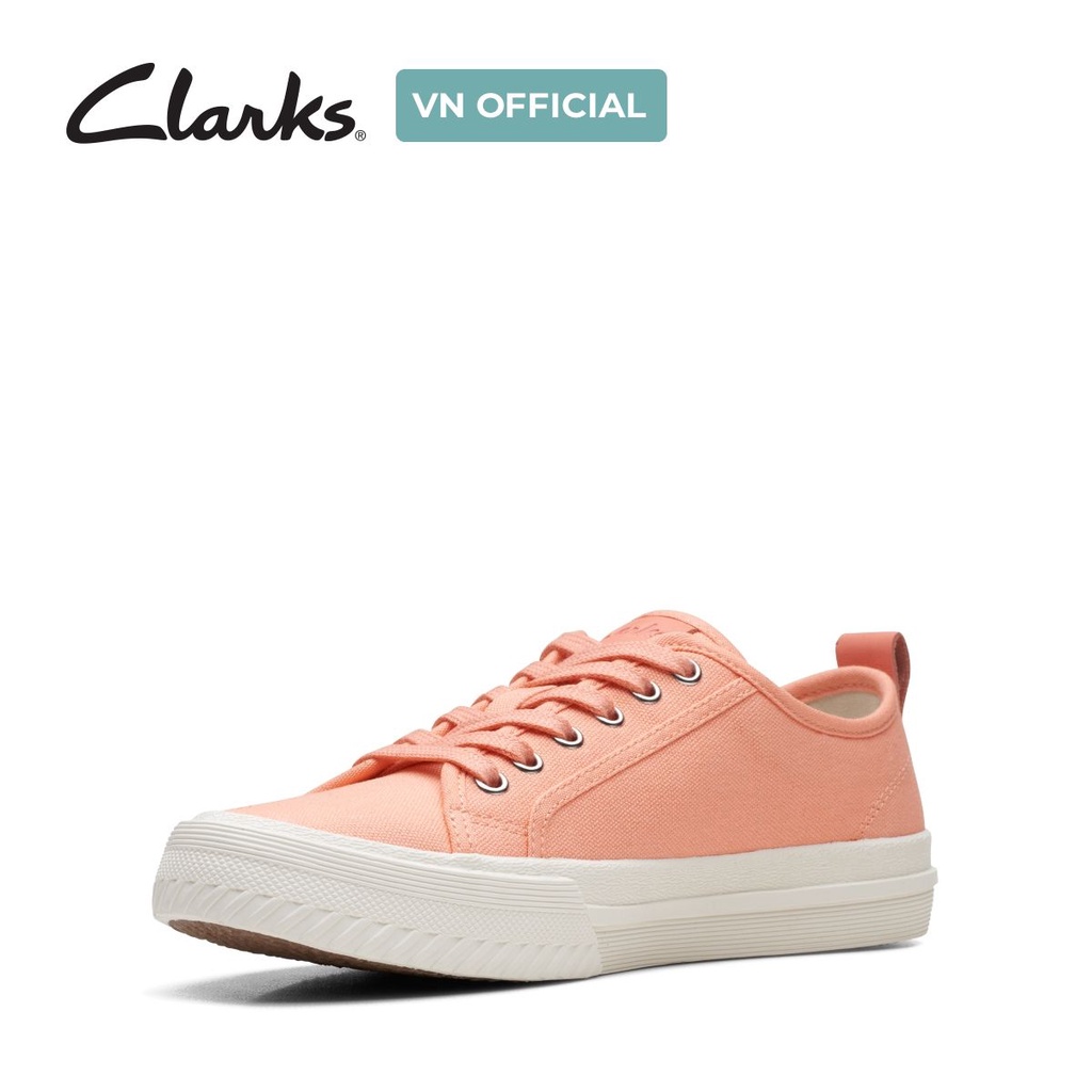 Giày Sneaker Vải Canvas Nữ Clarks Roxby Lace màu Coral Canvas