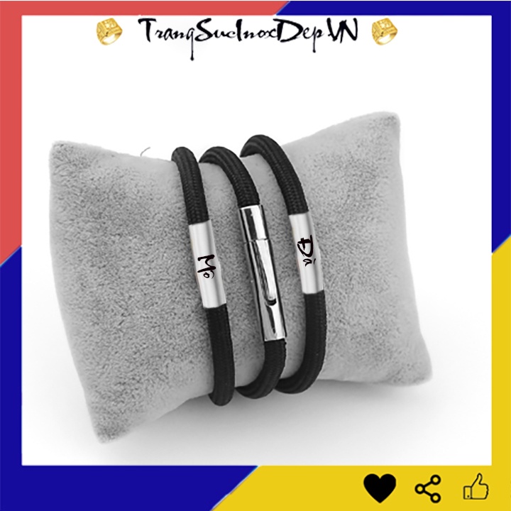 Dây chuyền dù thái 5ly bọc khoen inox khắc chữ Nam Mô A Di Đà Phật đem lại bình an may mắn cho người đeo