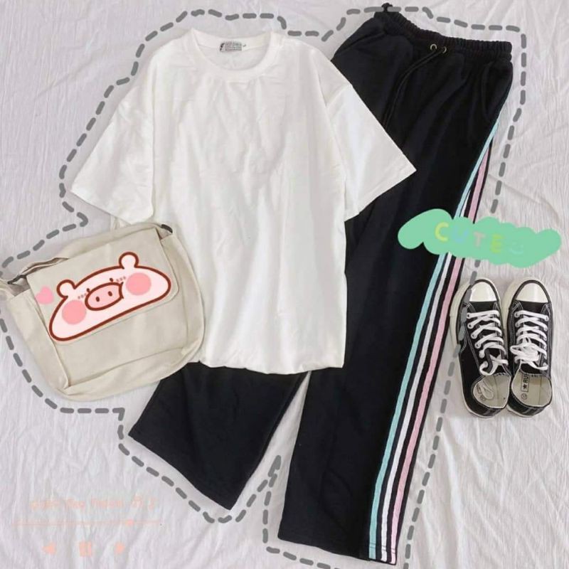 Quần phối màu 3 Line Color Pant Ulzzang (Ảnh thật)
