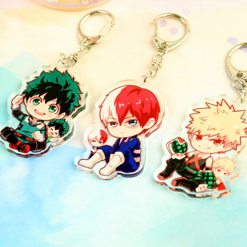 Móc Khóa Nhựa Acrylic Họa Tiết Anime My Hero Academia Midoriya Izuku Bakugou Katsuki