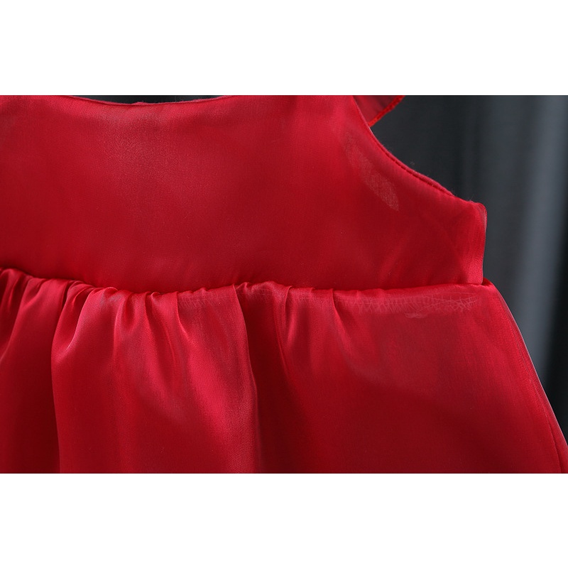 Đầm Thời Trang Mùa Hè Không Tay Màu Trơn Đính Nơ Dễ Thương Cho Bé Gái 9 Tháng - 3 Tuổi