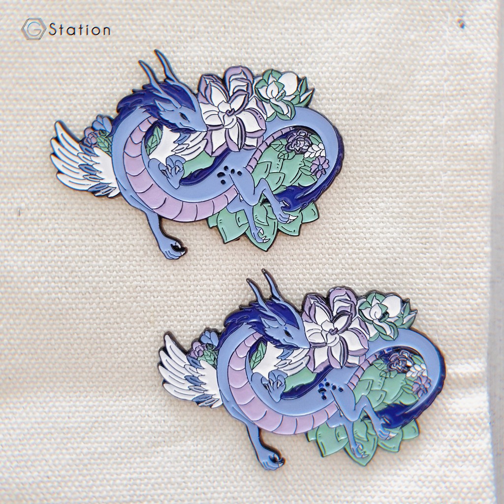 Pin cài áo rồng hoa - GC445