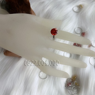 Nhẫn nữ đính viên đá màu lớn (10 li).