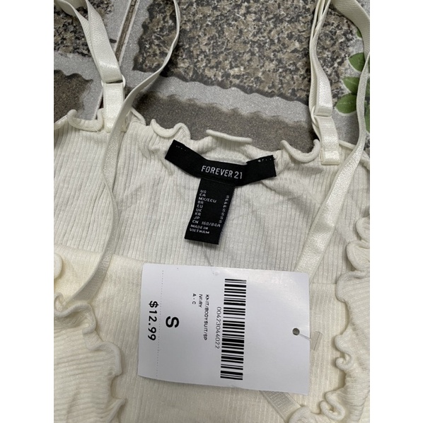 Bộ Bodysuit Hai Dây Thun Gân Chính Hãng