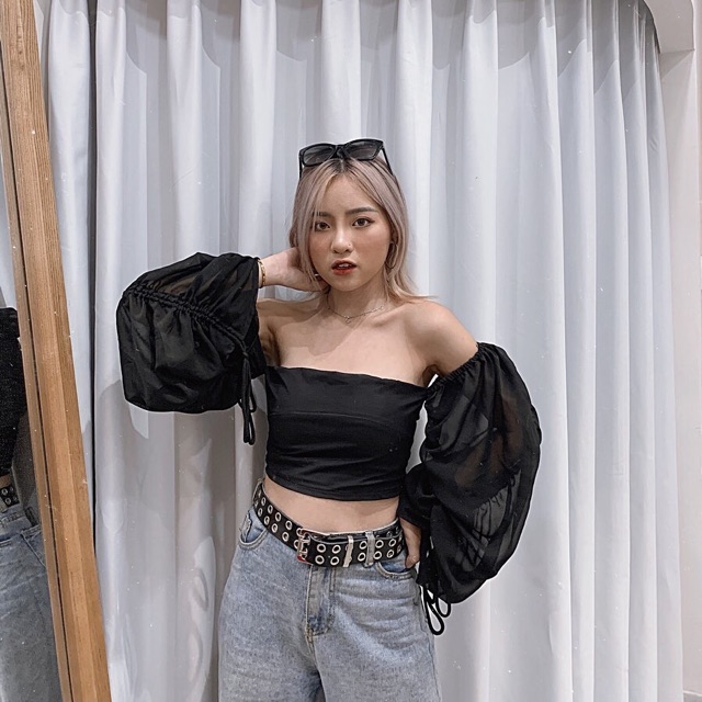 Tiffany Top - áo ống đan dây tay phồng | BigBuy360 - bigbuy360.vn