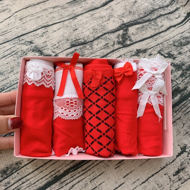 *☘️Mới ☘️* SET 3 quần chip cotton size nhỏ 35-42kg ( SET ĐỎ TRÁI TIM)