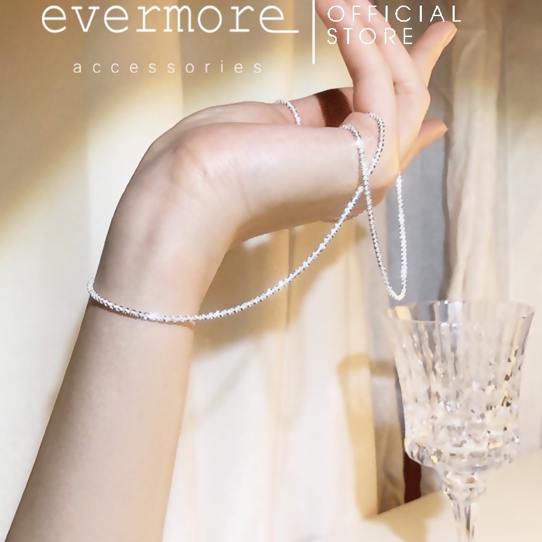 Dây chuyền bạc EVERMORE, vòng cổ bạc Ý 925 dây tròn xù xoắn dễ thương, minimalism - D052