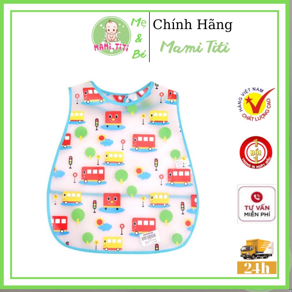 Yếm ăn dặm cho bé chất liệu nilon cao cấp chống thấm cực tốt hình thú - MAMI TITI