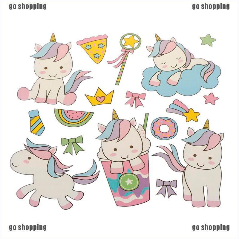 {go shopping}unicorn clothes patches heat transfer stickers diy printing iron on appliques