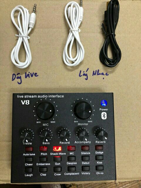 Combo bộ livestream và karaoke mic BM900 và sound card V8 + tặng tai nghe Sony