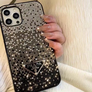 Ốp Điện Thoại Cứng Màu Gradient Đính Đá Pha Lê Cho iphone15promax 15pro 14promax 15plus  13 pro Max 12 pro Max 11 X 6 6sp 7 8 plus XR Xs Max