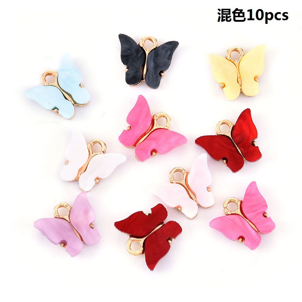 Set 10 charm làm mặt dây chuyền hình cánh bướm xinh xắn