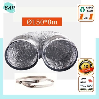 Ống bạc hút mùi thông gió Ø150*8m
