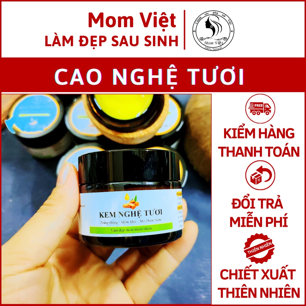 Cao nghệ ❤ FREESHIP ❤ Kem nghệ mặt nạ nghệ sáng mịn da nám tàn nhang, nghệ tươi nguyên chất hộp cao nghệ tươi 50g