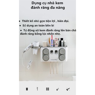 Bộ dụng cụ nhả kem đánh răng tự động 4 cốc thông minh
