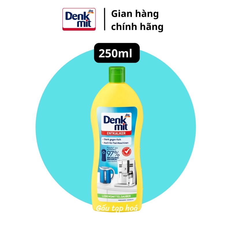 Dung dịch tẩy cặn canxi cho ấm đun siêu tốc, máy giặt, máy rửa bát, bộ vòi sen, máy pha cà phê Denkmit