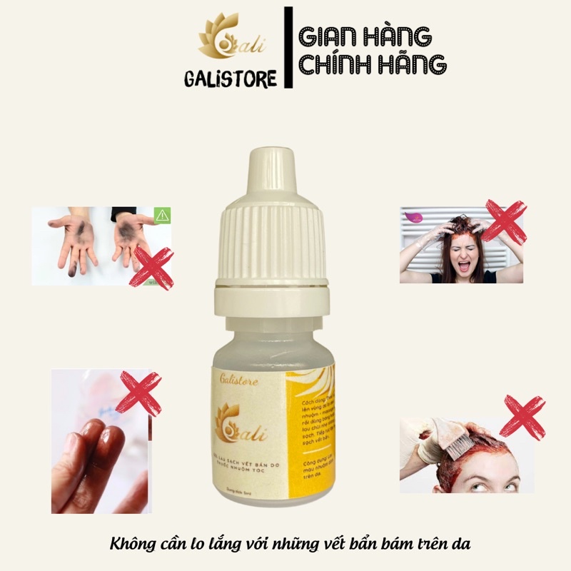 Gel lau chùi làm sạch vết bẩn do màu nhuộm tóc, dung dịch tẩy thuốc nhuộm tóc dính vào da đầu, cơ thể an toàn Galistore