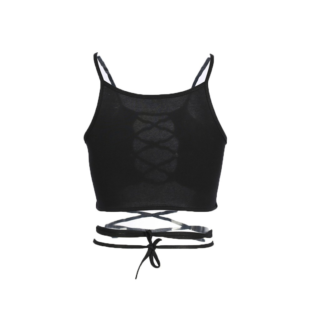 Áo Croptop Dây Đan Chéo Lưng Thiết Kế Quyến Rũ Cho Phái Nữ