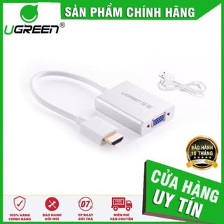 Dây chuyển đổi HDMI to VGA+3.5mm Audio + Nguồn micro USB Ugreen  40212 ✔HÀNG CHÍNH HÃNG ✔