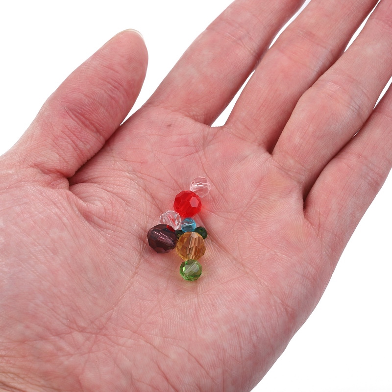 Hộp 10 ngăn hạt pha lê mặt tròn có màu sắc dùng làm đồ trang sức/ thêu áo