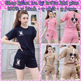 Đồ Bộ Nữ Mặc Nhà Thun Cotton Quần Đùi Áo Ngắn Tay In Hình Siêu Hot 2020 -Hàng Có Sẵn- Ảnh Thật Kèm Video