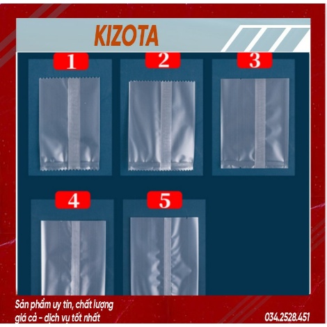 Set 100 túi bánh kẹo trắng mờ, bao bì đựng bánh kẹo, trà hoa - nhiều kích thước-kizota