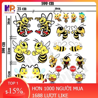 [XE TẢI] tem xe tải,decal dán combo  chú ong vàng  - trang trí cho mọi dòng xe,phụ kiện ô tô