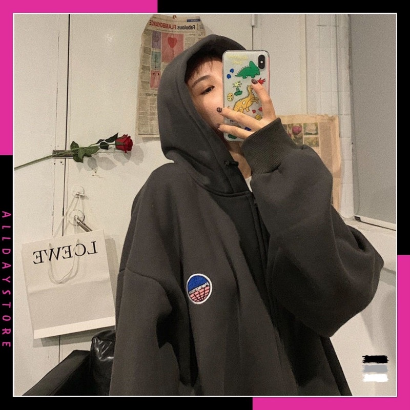 Áo khoác nỉ hoodie form rộng,áo nỉ unisex paragraph