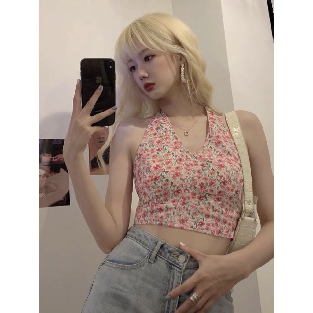 🌺🌺 Áo yếm hoa nhí đi biển siêu đẹp, áo croptop đi biển nữ 🌺🌺