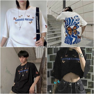 Áo thun tay lỡ Poxi SBC 🔸 SIÊU HOT 🔸 áo phông tay lỡ Unisex in bướm cực đẹp G-A19