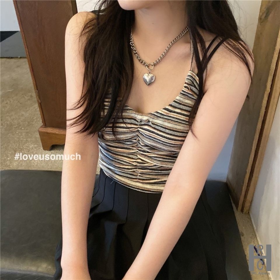 💗✨Áo Lửng Hai Dây Họa Tiết Kẻ Sọc Thời Trang Mùa Hè Quyến Rũ Cho Nữ✨✨✨ | BigBuy360 - bigbuy360.vn