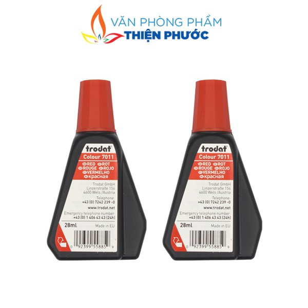 Mực đổ con dấu Trodat 25ml đỏ không phai dùng cho các con dấu, dấu tên, dấu tròn, dấu lật tự động THIỆN PHƯỚC